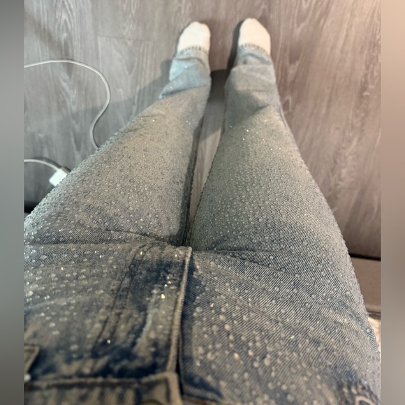 Zara embellished Light Blue Jeans mid-rise - Picture 6 of 10